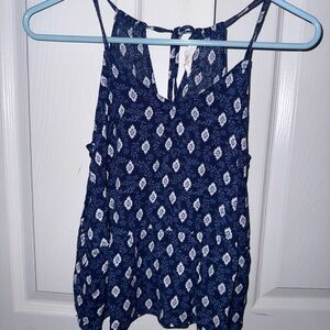 Floral Blue Sleeveless Top